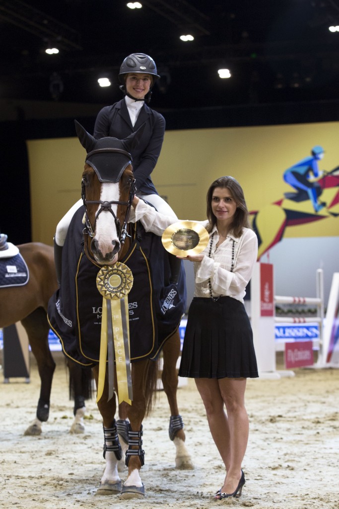 Photo by Katie Jones/REX Shutterstock (2864878a) Eve Jobs, Ecuries d'Ecaussinnes Trophy, Prize Giving Ceremony Longines Masters, Day 1, Los Angeles, America - 01 Oct 2015