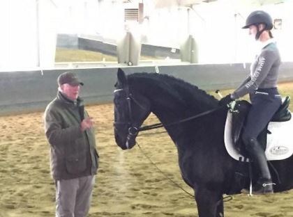 Mr. Schumacher giving instruction to my friend.
